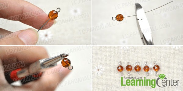 step1 in making long chain earrings