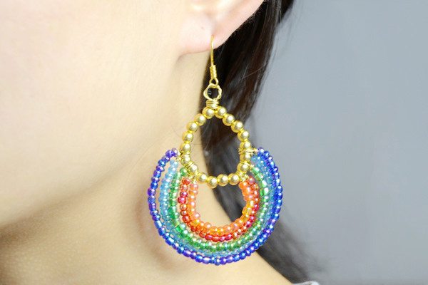 DIY multi colored hoop earrings