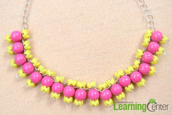  Make basic multi colored statement necklace