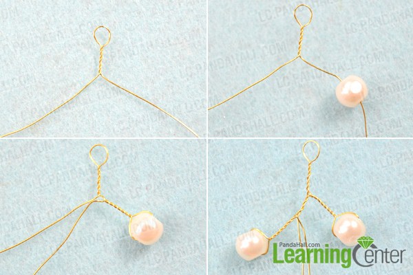 Instruction on making earrings with wire and beads