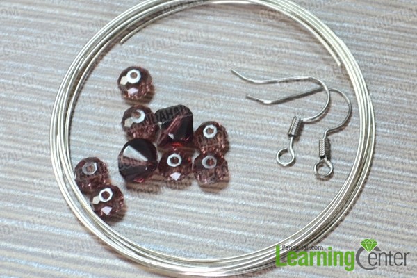 beads,memory wire and earrings hooks for you to make the earrings