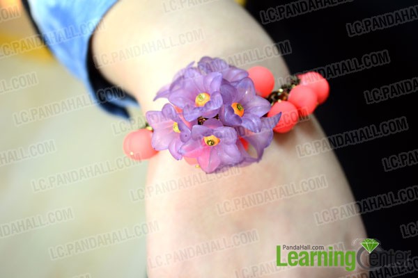 finished flower cluster charm bracelets