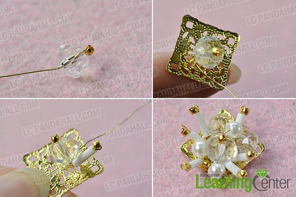 make the second part of the flower bead stud earrings