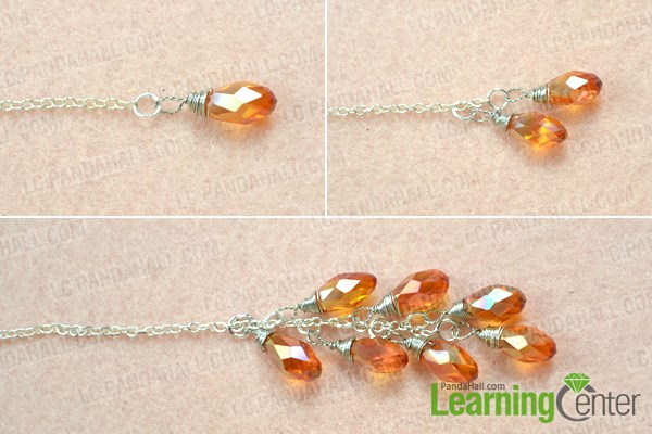Make bead dangles for the lariat style necklace