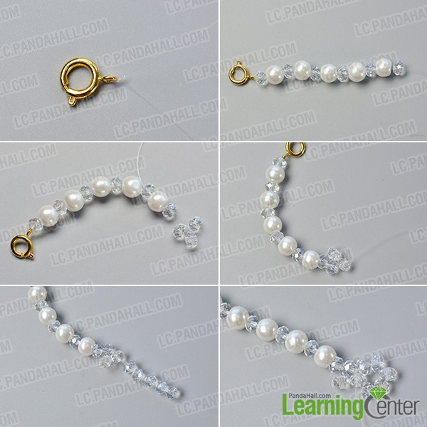 make the first part of the crystal glass bead necklace