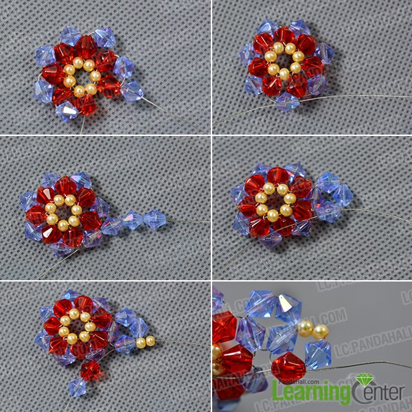 Bead the out layer for the flower