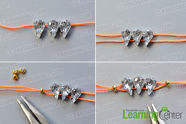 Make the basic part of the nylon thread bracelet