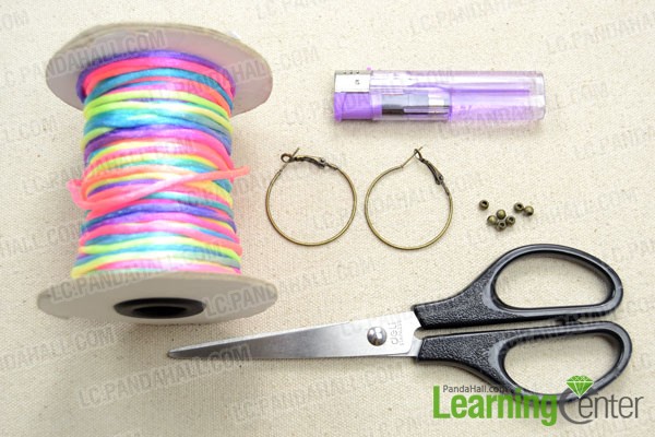 Supplies needed for making the nice knot earring