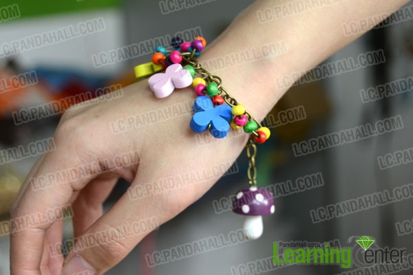 finished floral charm bracelet for kids