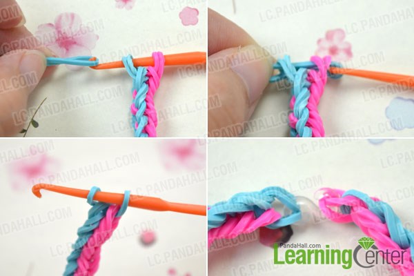 finish a double rubber bracelet by hand