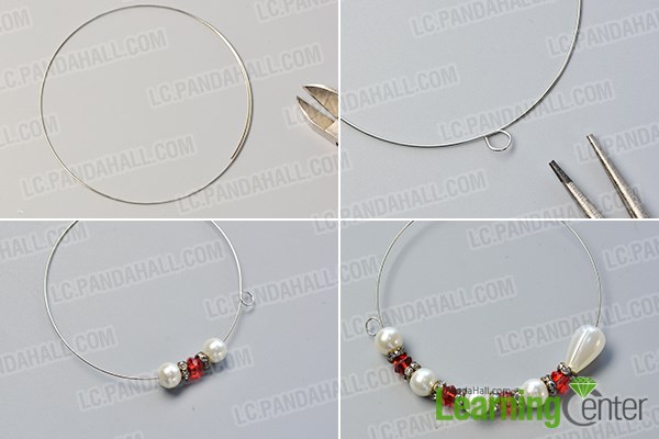 Make the basic part of the simple flower pearl bracelet