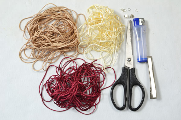 All you need in this easy square knot thread 3 colors friendship bracelet DIY: