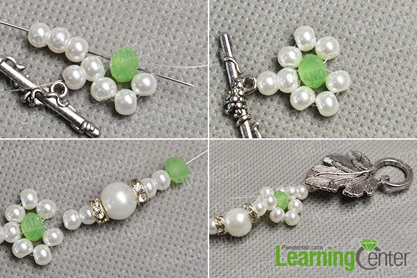 make the second part of the white pearl bead bracelet