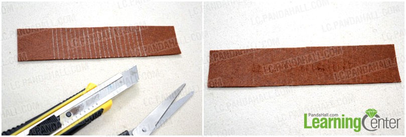 Cut the center of leather strap