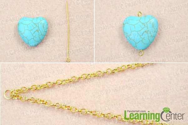 Instruction on making turquoise chain necklace
