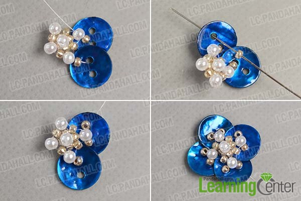 make the fifth part of the blue button flower ring