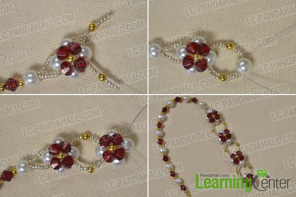 How to Make a Pretty Red and White Beaded Flower Necklace