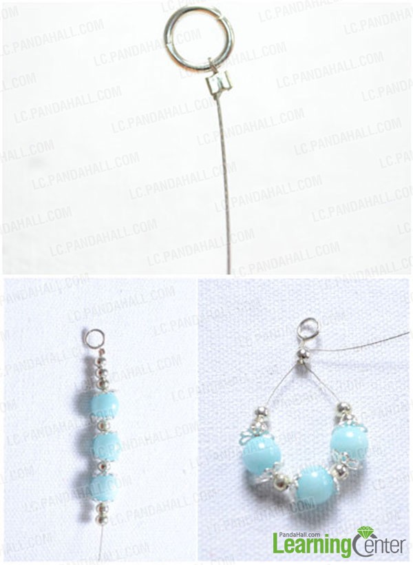 arrange the beads on wire for one earring