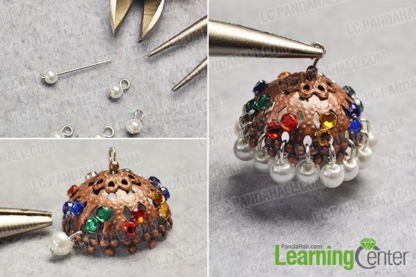 make the second part of the beaded hoop earrings
