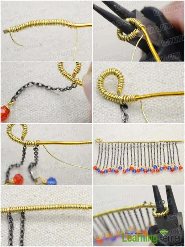 Step 2: Finish fringe by coiling wire