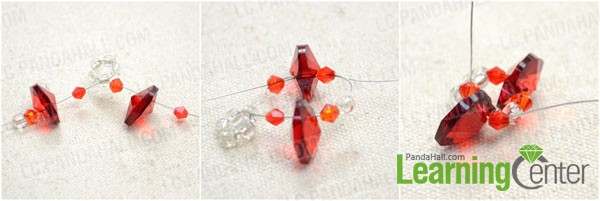 Make the first and second petals of beaded flower pendant