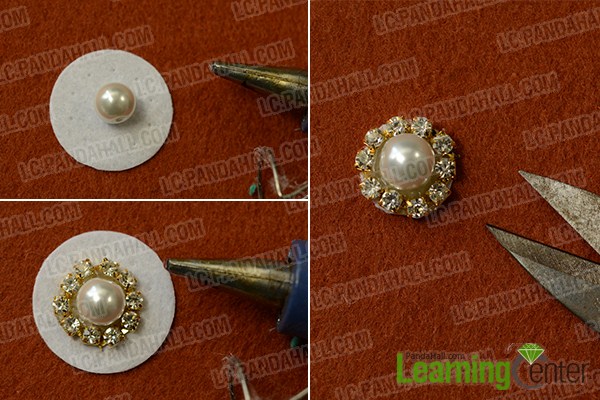 make the rest part of the white pearl ear studs