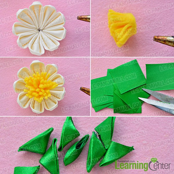make the rest part of the yellow ribbon flower headband