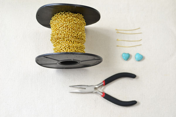 materials and tools needed in DIY the turquoise body jewelry