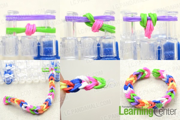 Instruction on making rubber band bracelets with loom