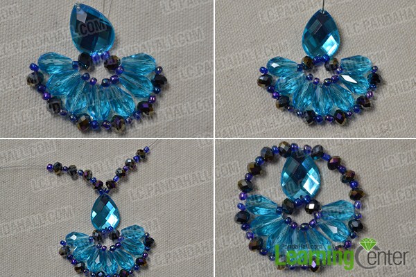 make the first bead flower for the blue charm necklace3