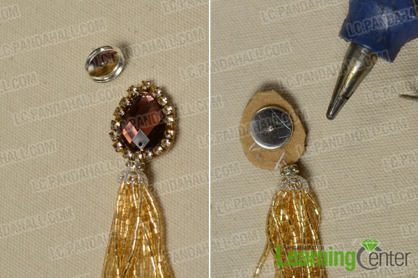 make the upper part of the gold tassel earrings2