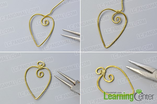Make the basic wire wrapped heart pattern