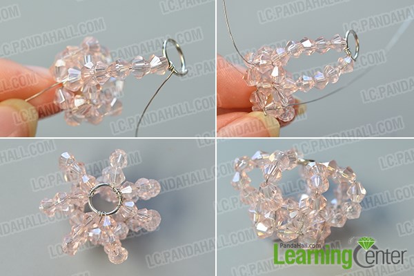 Complete the main pattern of the beaded crown pendant