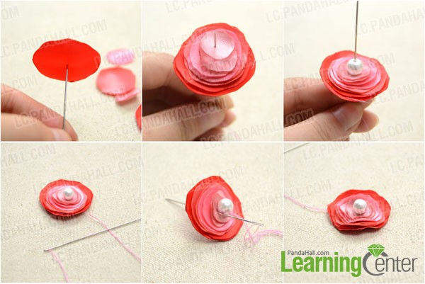 sew the petals with needle