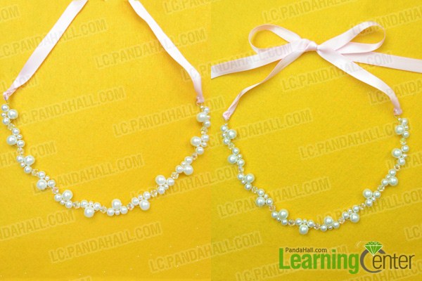 ribbon and pearl necklace