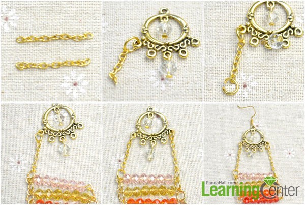 link beads findings and chandelier component to the earring hooks