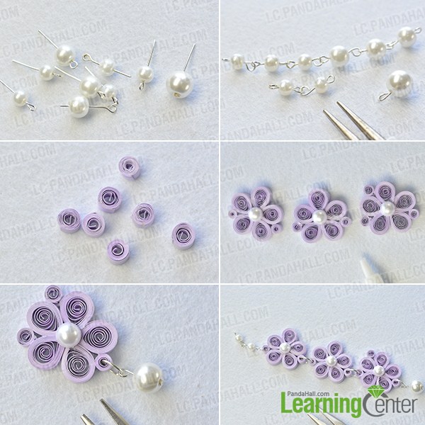 make the rest part of the purple quilling paper flower necklace