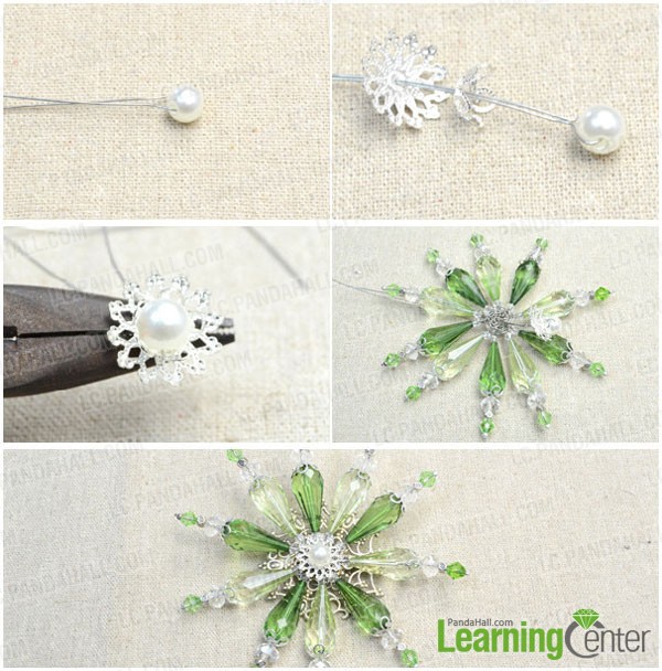 finish the snowflake brooch