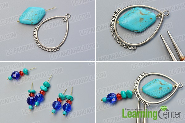 make the first part of the turquoise chandelier earrings