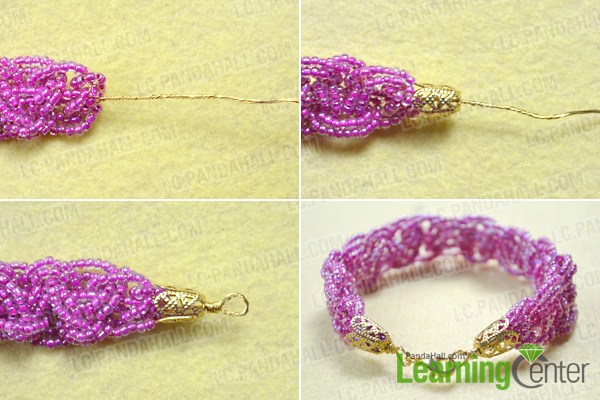 Finish woven seed bead bracelet