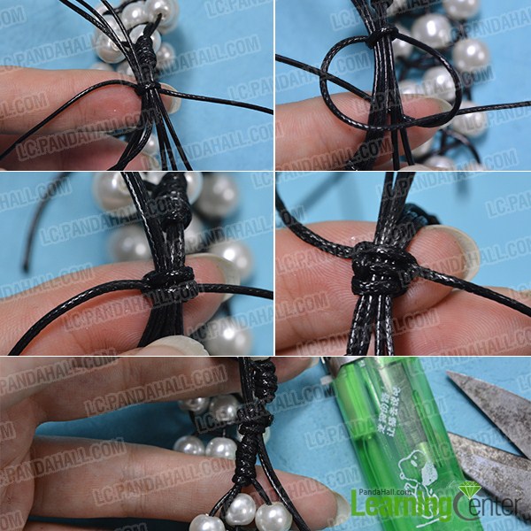 make the rest part of the leather cord braided pearl bracelet