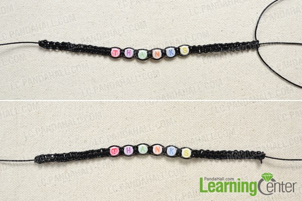 Weave the friendship bracelet with letters