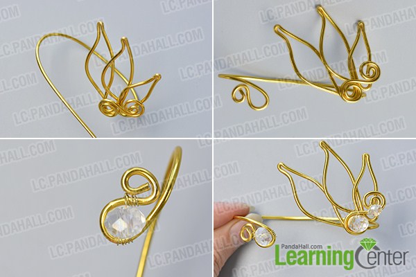 make the first part of the golden wire wrapped ear cuff