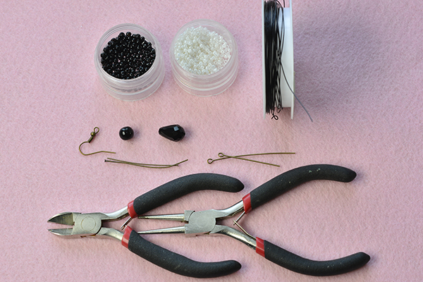Supplies you’ll need in making the beaded spider earrings:
