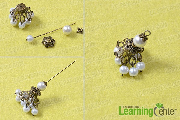 make the rest part of the white pearl bead drop earrings