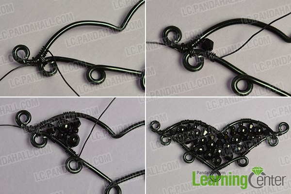 Add enough black glass beads to the aluminum wire 