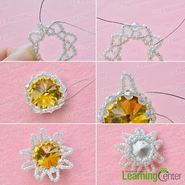 make the second part of the orange sunflower bead bracelet