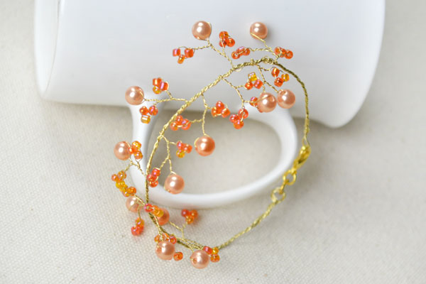 the final look of the tree branch bracelet