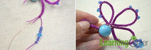  Make the body of butterfly for the needle tatting earrings