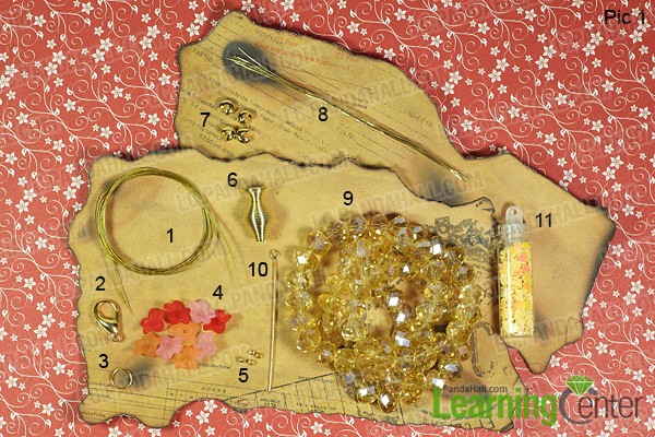 material for making bouquet of flower pendant necklace: